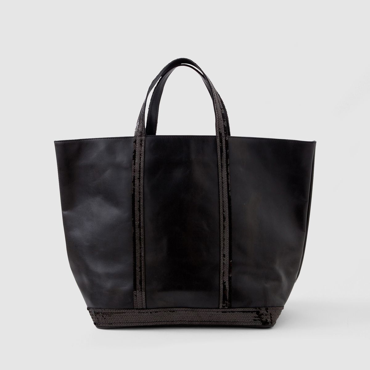Cabas moyen cuir et paillettes
