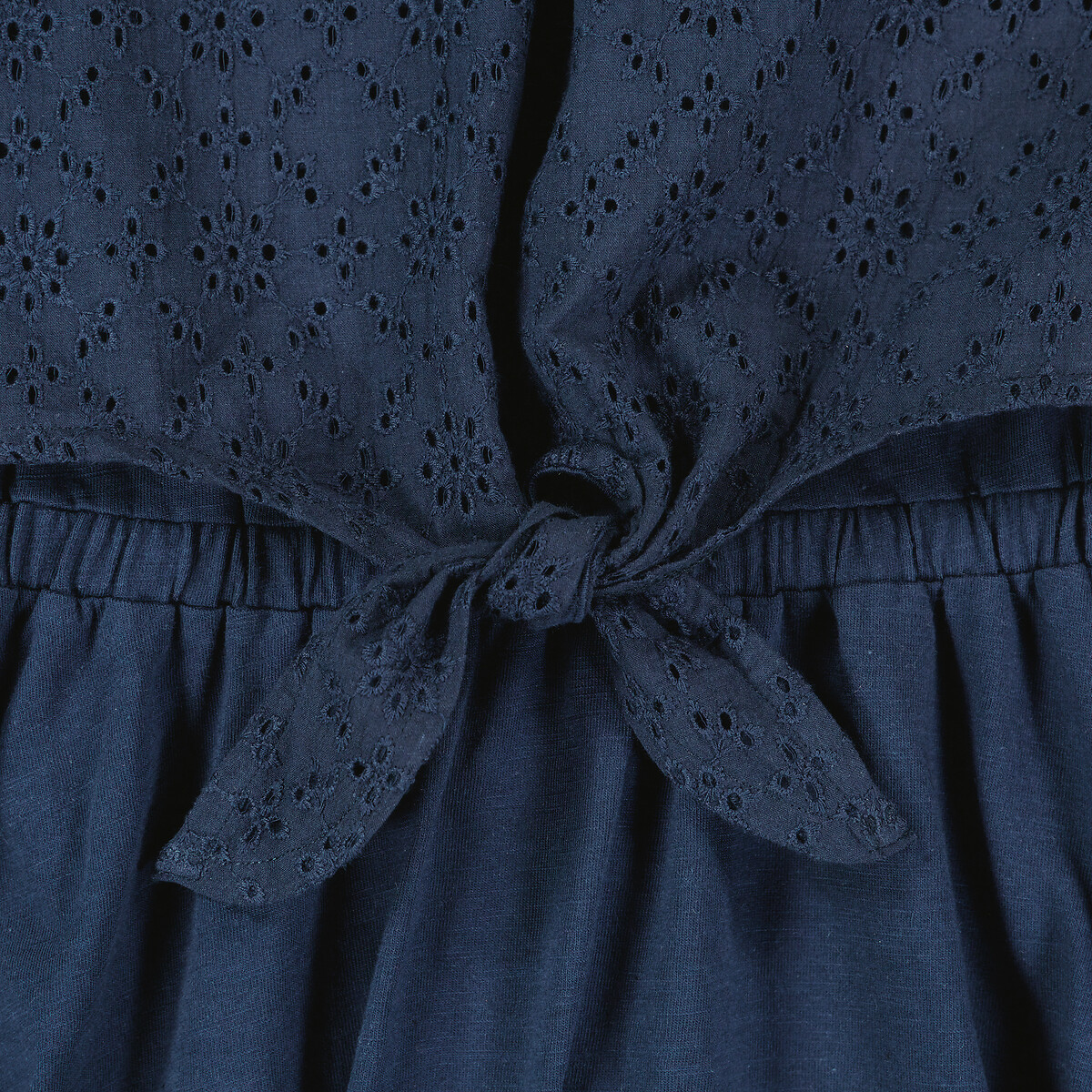 Платье С короткими рукавами английская вышивка спереди 9 лет - 132 см синий LaRedoute, размер 9 лет - 132 см - фото 5