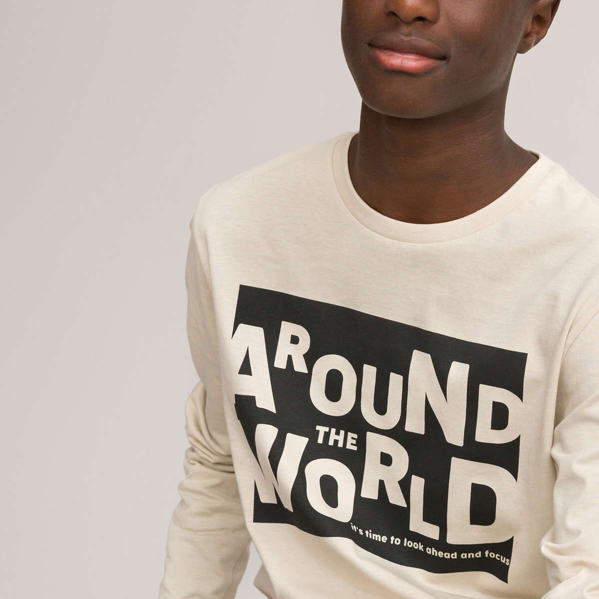 Комплект из двух футболок с LA REDOUTE COLLECTIONS Комплект из двух футболок с Длинными рукавами с принтом 10-18 лет 16 черный, размер 16 - фото 2