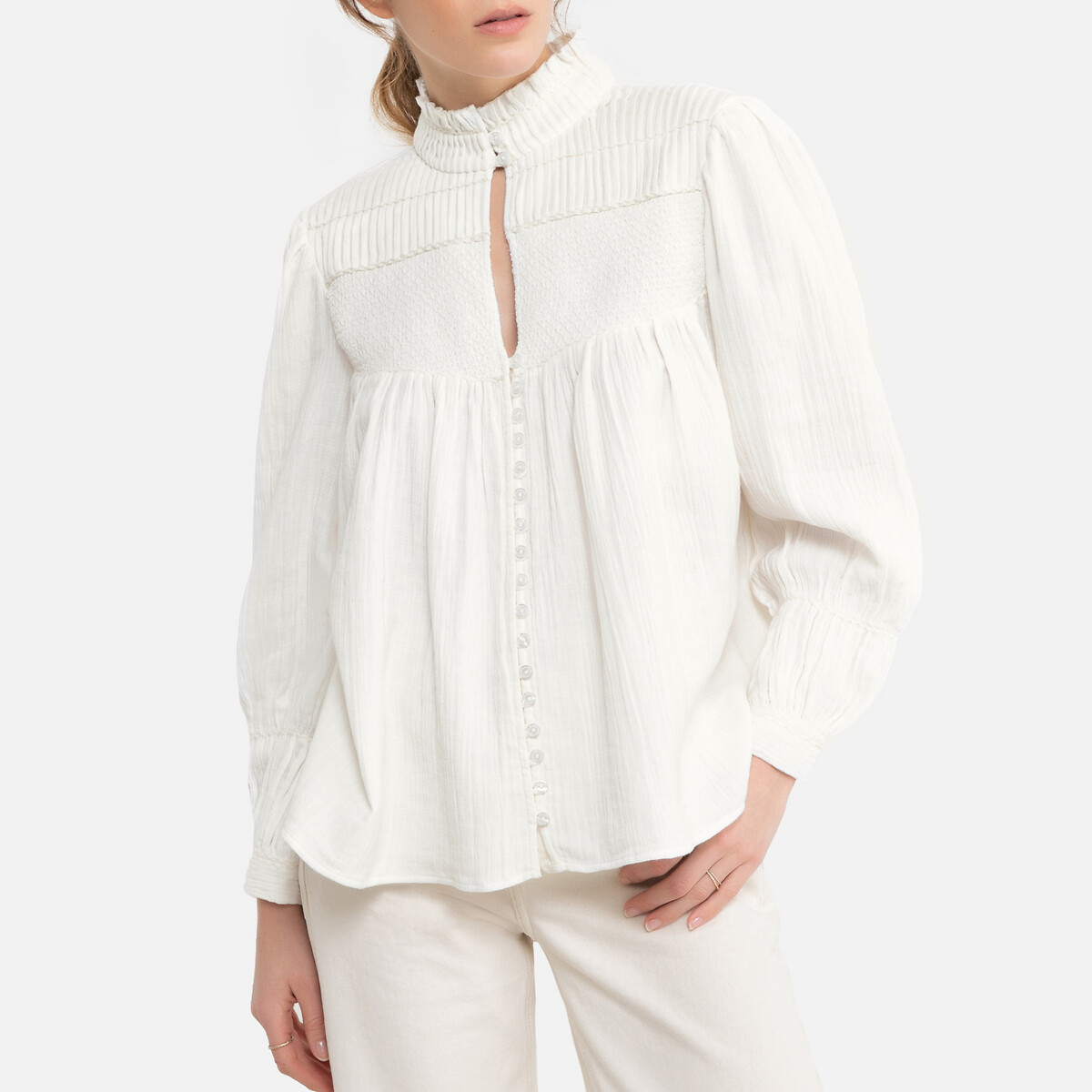 

Блузка LaRedoute, Бежевый, С V-образным вырезом и длинными рукавами 0(XS) бежевый