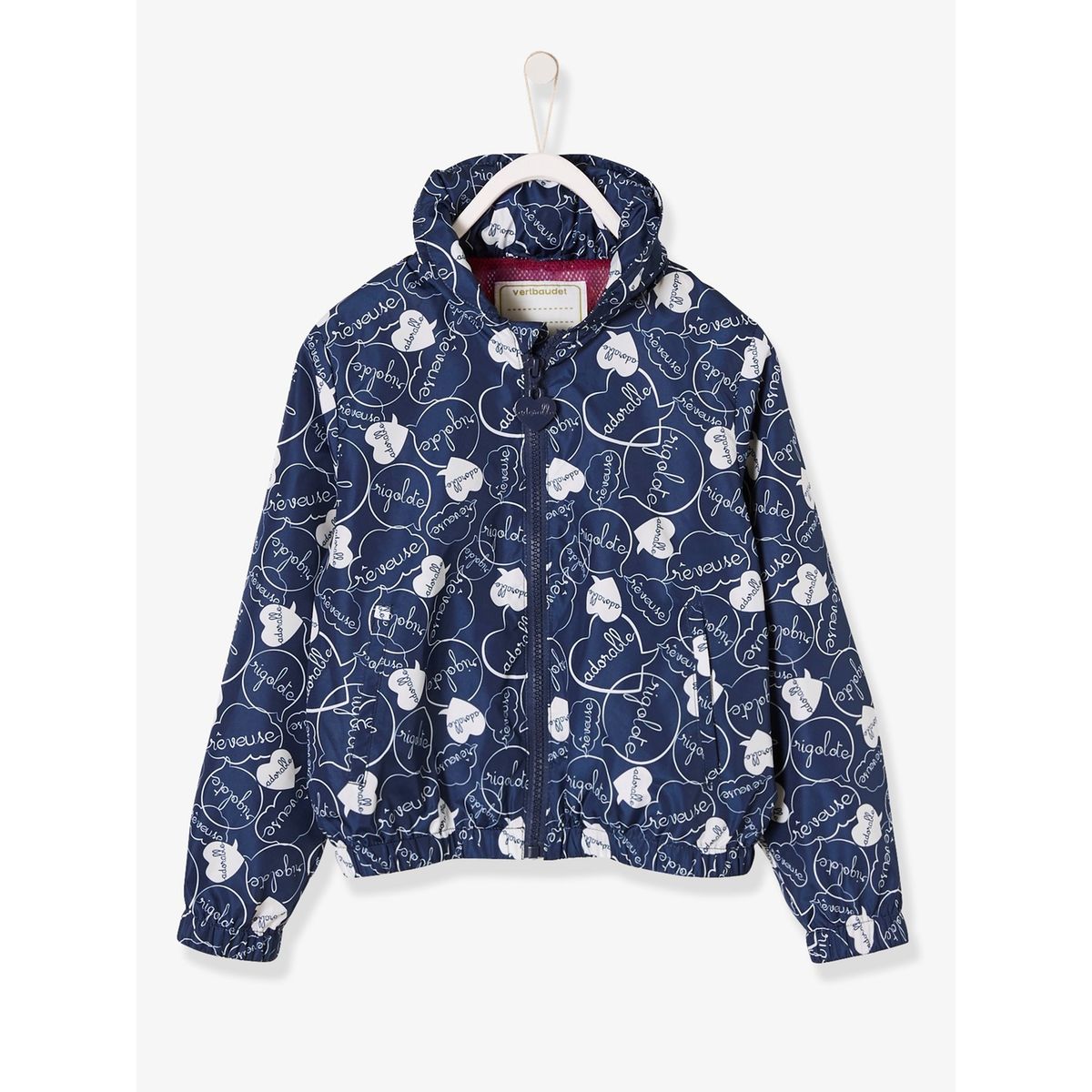 Blouson fille à capuche repliable
