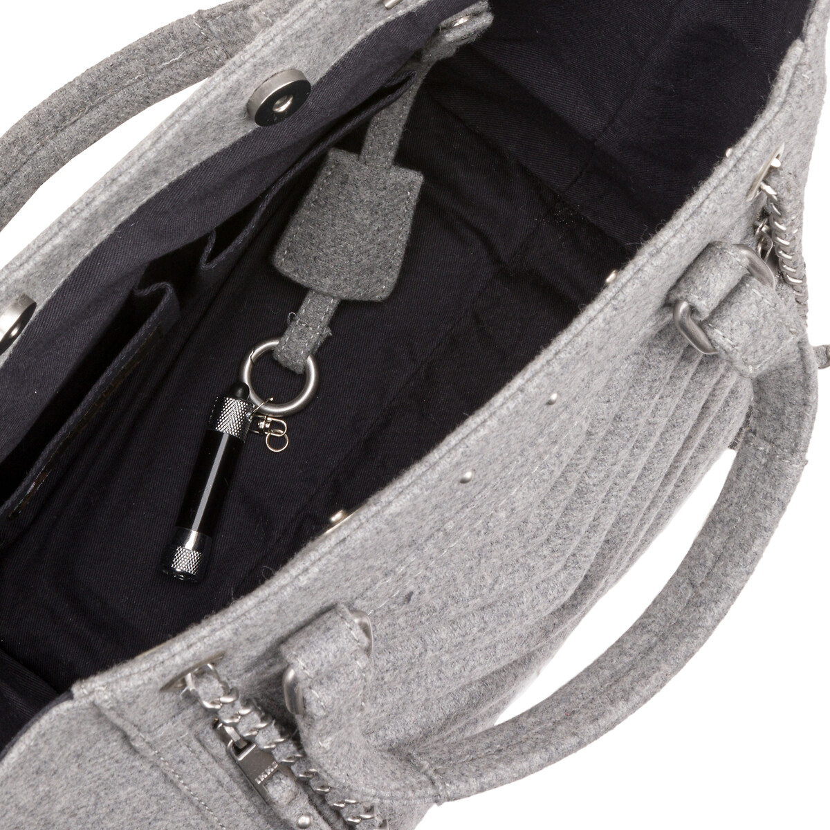 Сумка-шоппер 1440 среднего размера из шерстяного драпа единый размер серый LaRedoute - фото 3