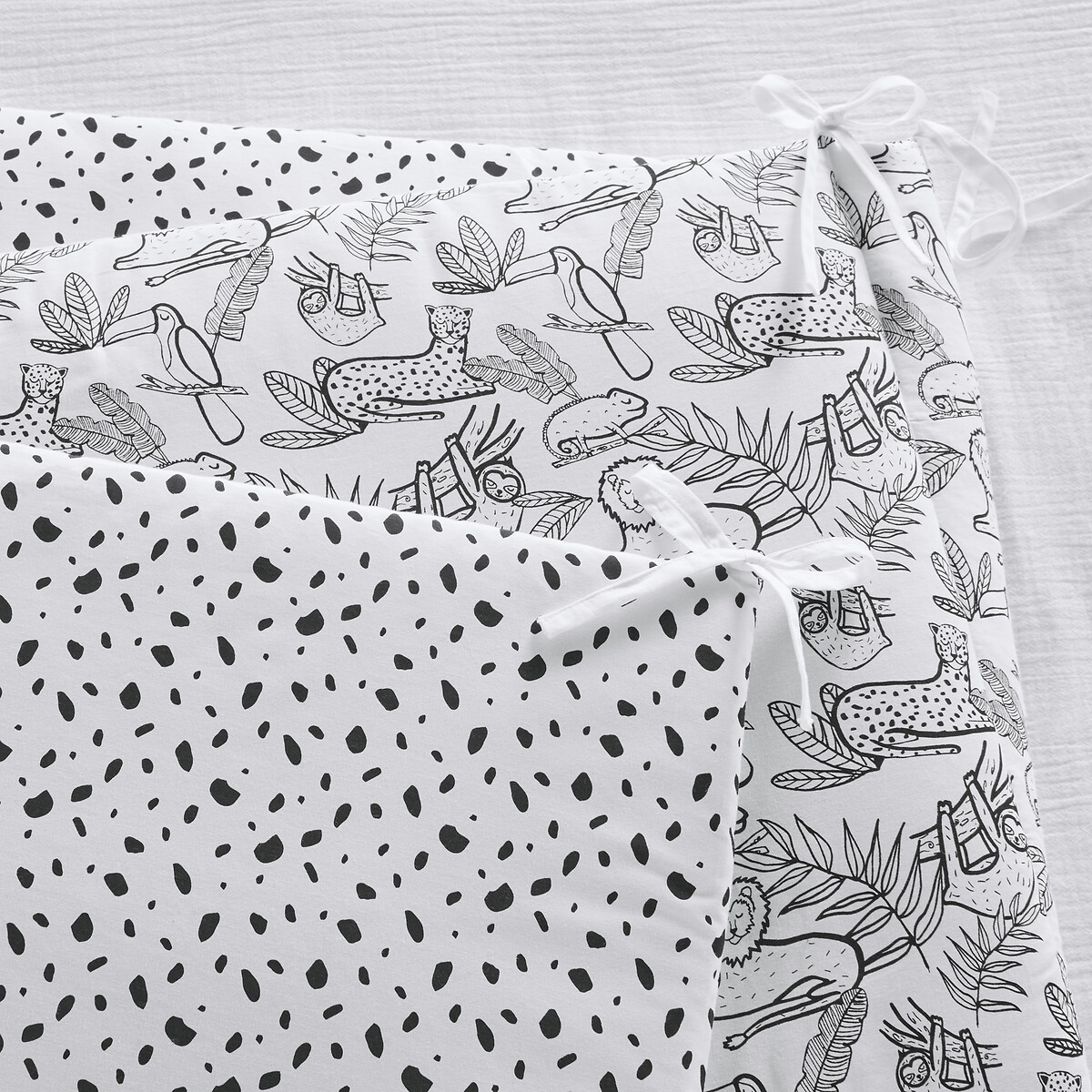 Бортики LA REDOUTE INTERIEURS Для детской кроватки из хлопоковой перкали 180 x 40 см белый, размер 180 x 40 см - фото 3