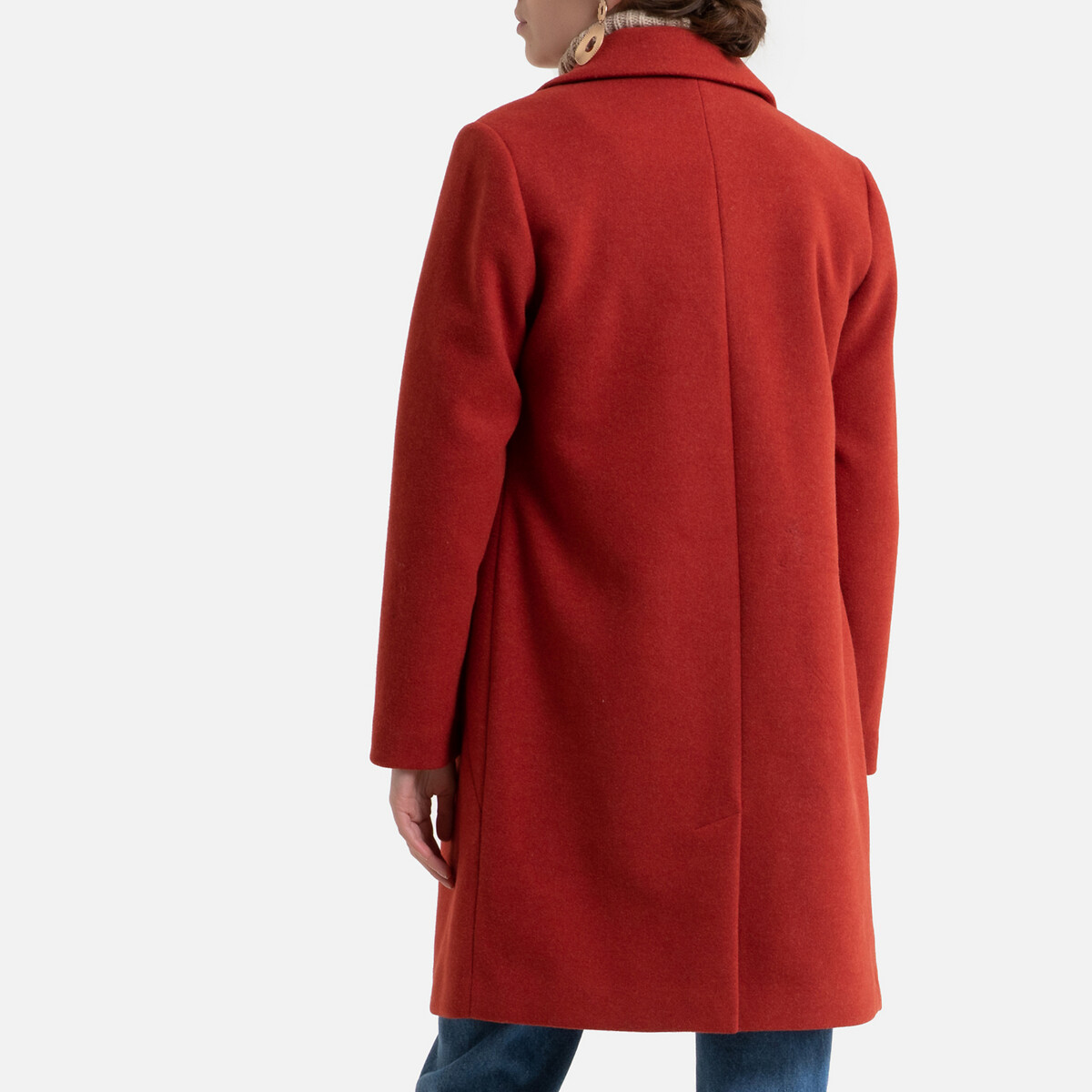 Пальто LaRedoute Прямое средней длины воротник-стойка XL оранжевый, размер XL - фото 4
