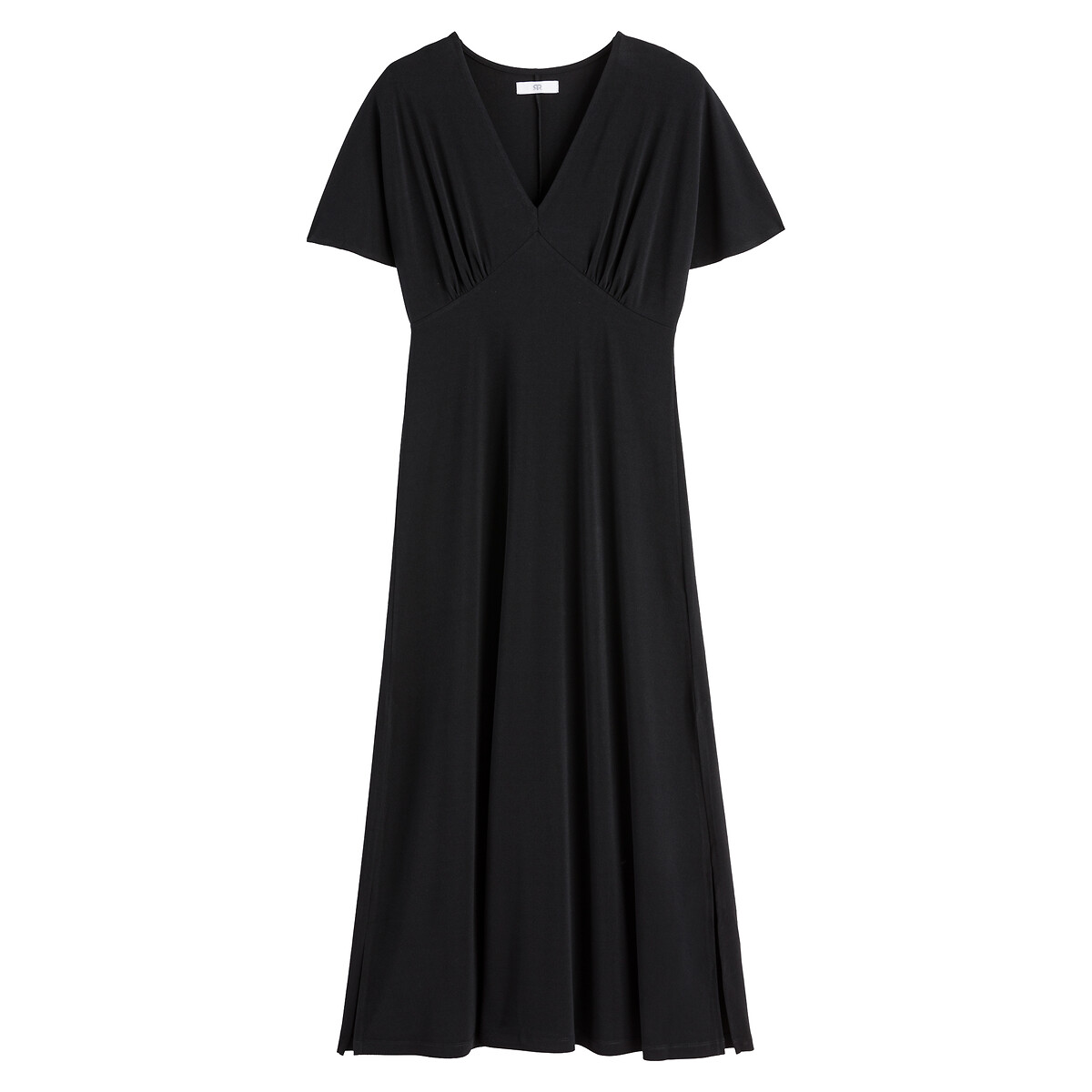 Платье Длинное V-образный вырез короткие рукава 40 черный LaRedoute, размер 40 - фото 5