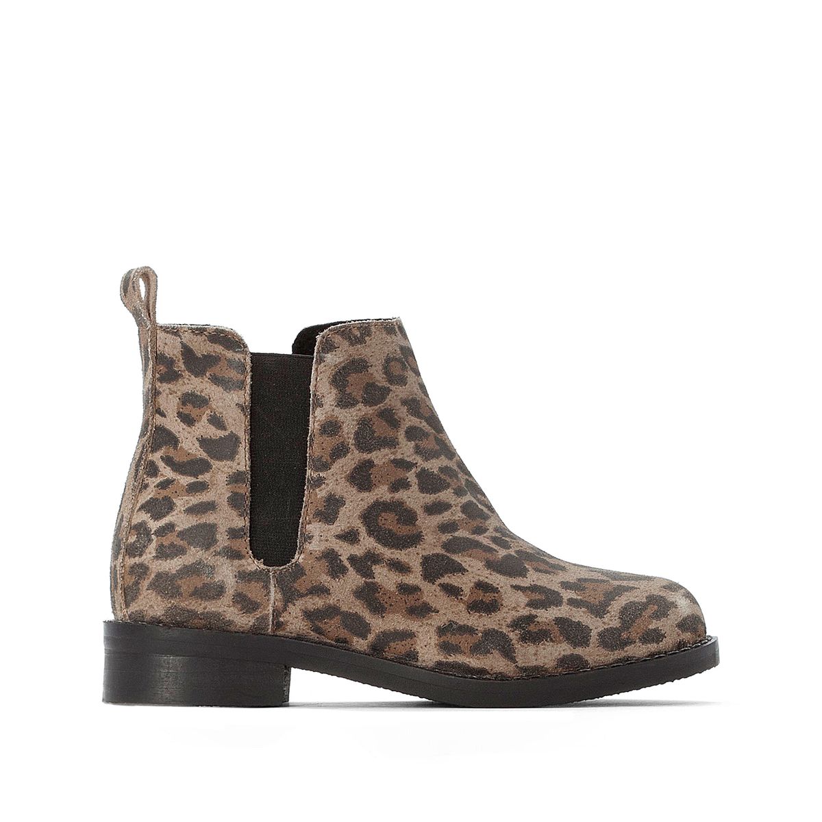 Boots cuir imprimé léopard 26-39