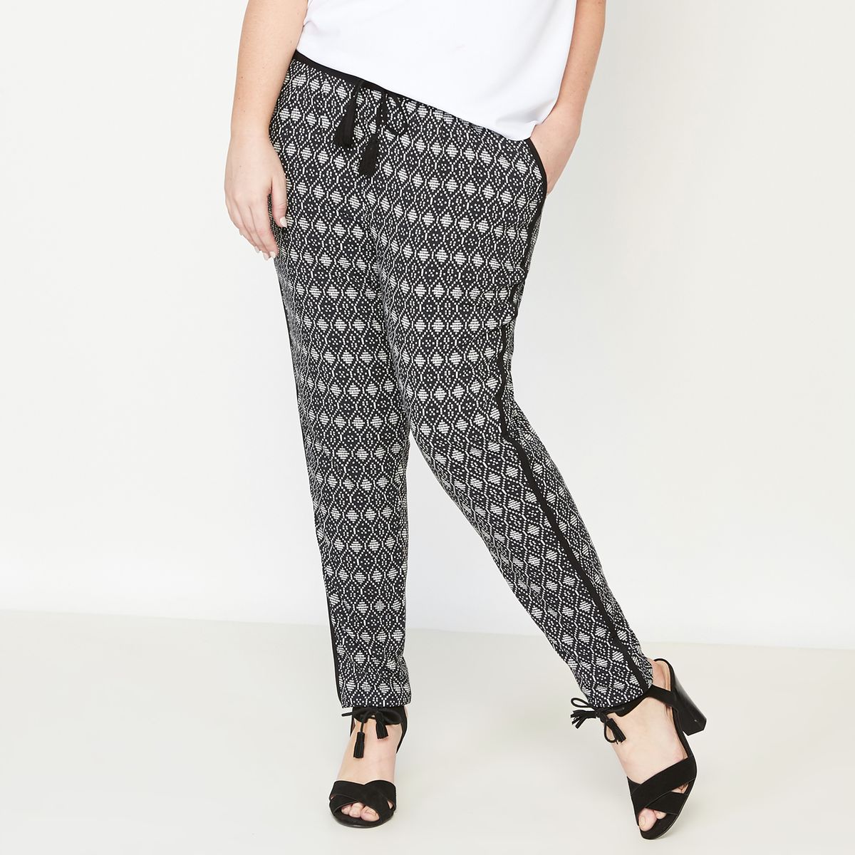 Jogpant fluide imprimé jacquard