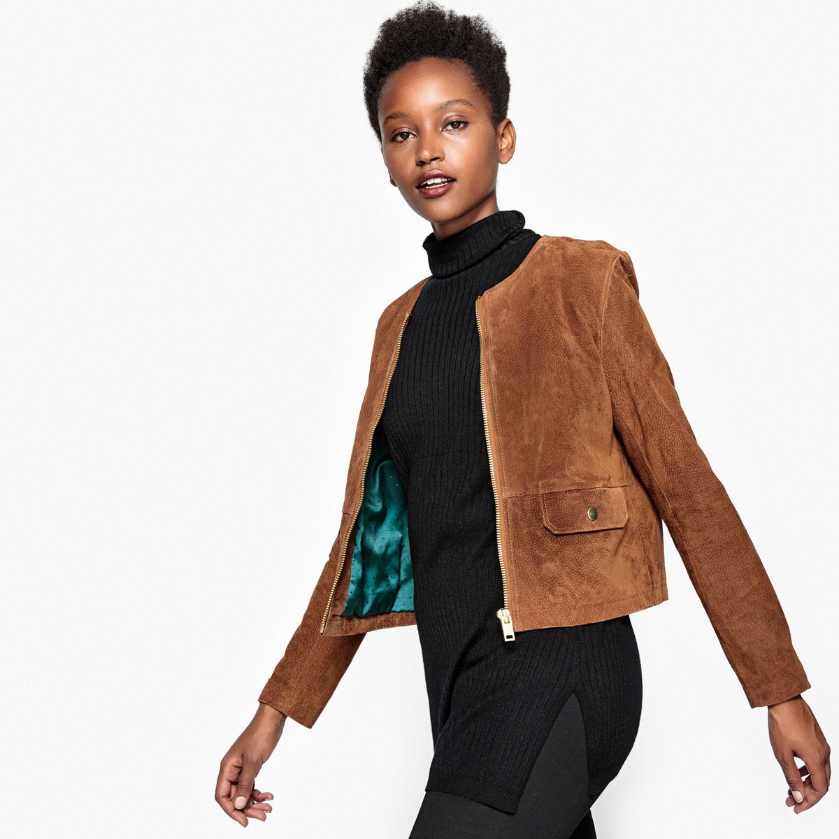 Blouson en velours de cuir