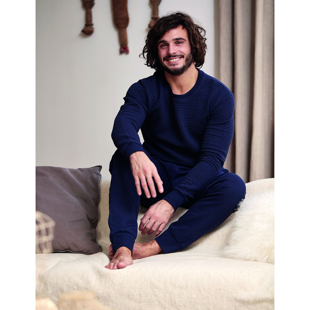 

Пижама LaRedoute, Синий, Из мольтона Flocons XL синий