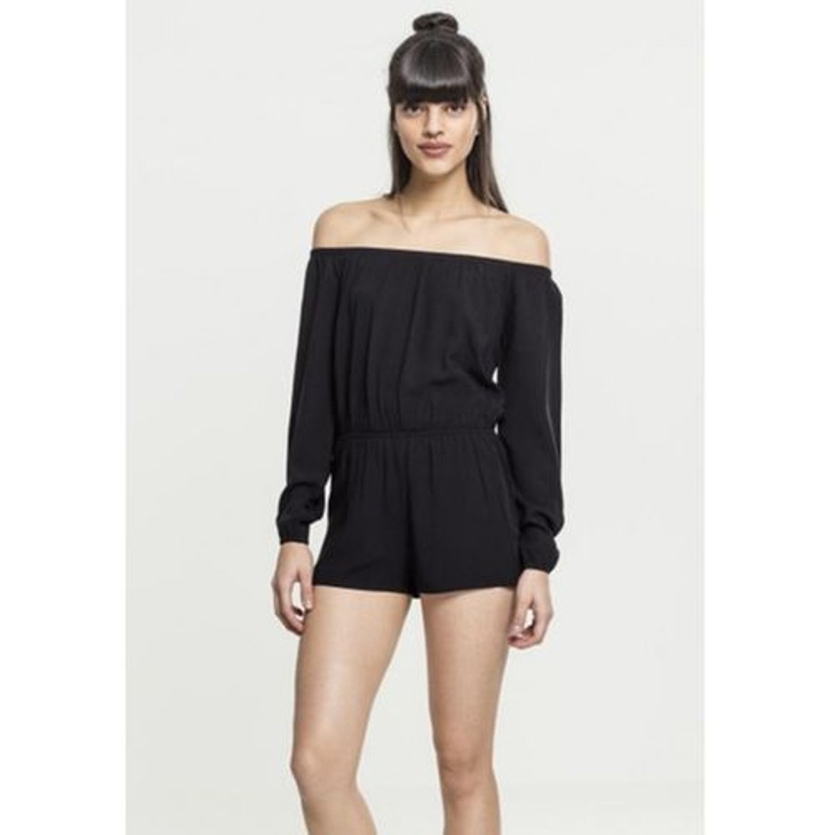 Combi-short à manches longues et épaules dénudées