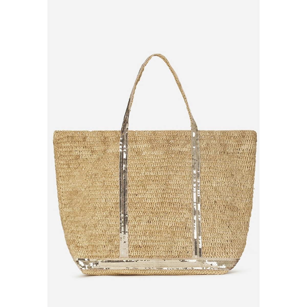 Sac cabas grand en raphia pailleté