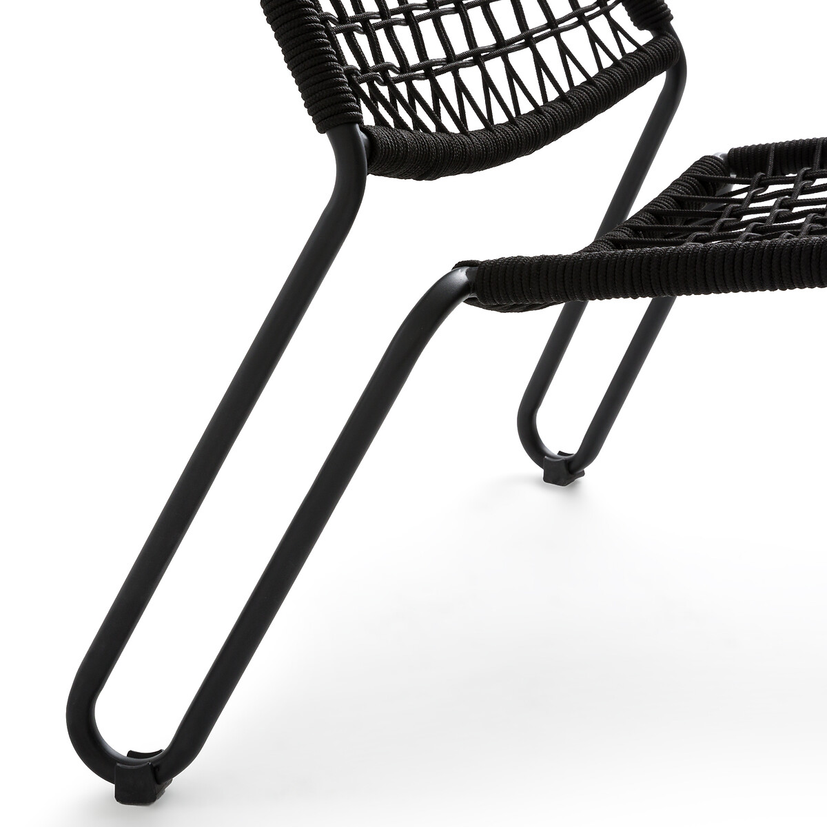 Кресло Садовое низкое из металла и плетеной веревки Masix единый размер черный LaRedoute - фото 4