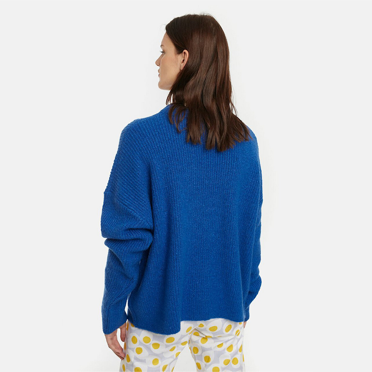 Пуловер La Redoute С круглым вырезом широкого покроя M синий, размер M - фото 2