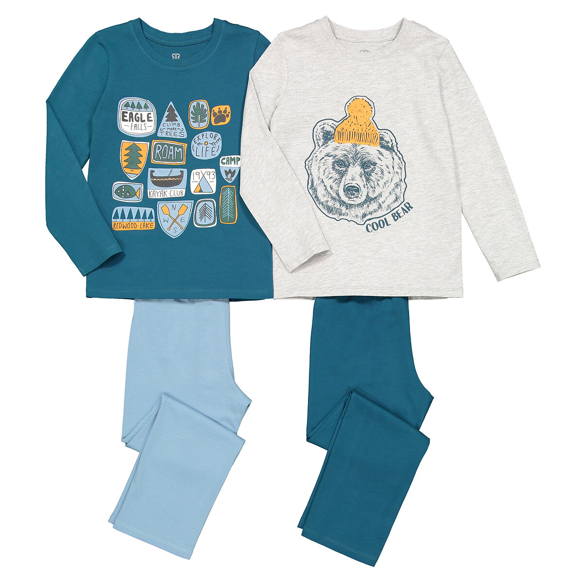 Комплект из  пижам с La Redoute Рисунком Медведь  3 года - 94 см синий, размер 3 года - 94 см