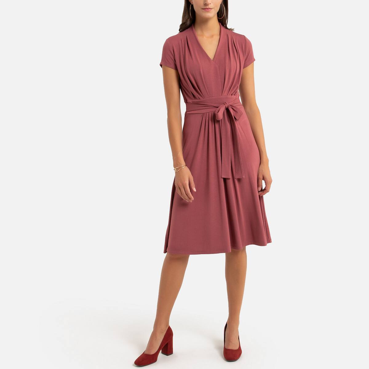 Платье La Redoute Расклешенное 52 (FR) - 58 (RUS) розовый, размер 52 (FR) - 58 (RUS) Расклешенное 52 (FR) - 58 (RUS) розовый - фото 2