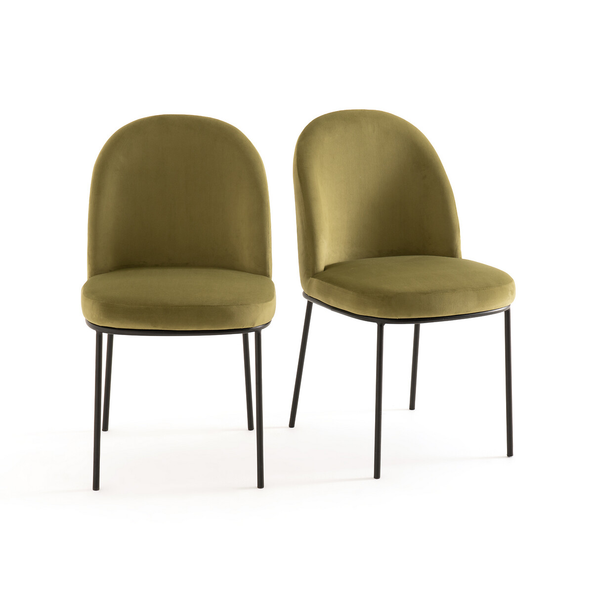 Комплект из 2 велюровых набивных стульев Topim единый размер зеленый кашпо на ножке topim единый размер черный