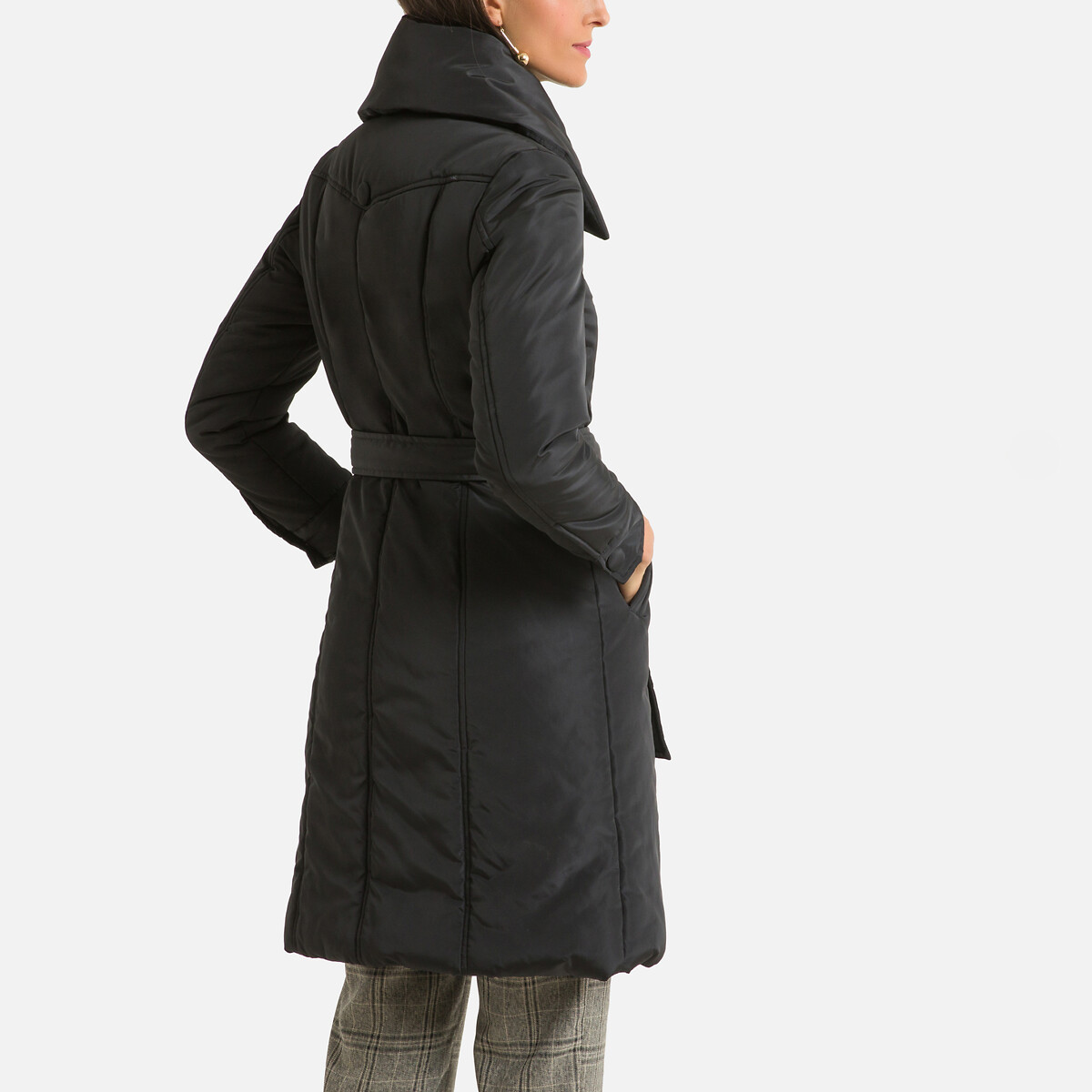Куртка LaRedoute Стеганая с асимметричной застежкой 46 (FR) - 52 (RUS) черный, размер 46 (FR) - 52 (RUS) Стеганая с асимметричной застежкой 46 (FR) - 52 (RUS) черный - фото 4