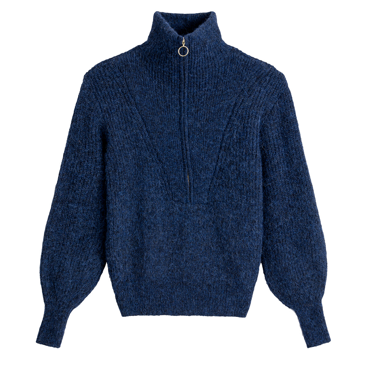 Пуловер LaRedoute С воротником-стойкой из смешанной альпаки M синий, размер M - фото 5