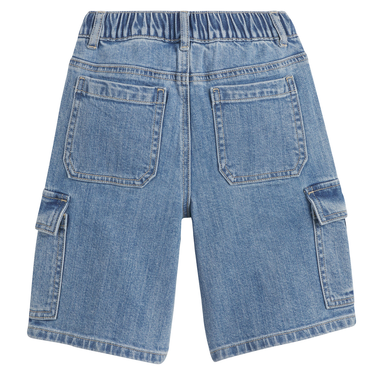 Бермуды карго из джинсовой ткани  8 синий LaRedoute, размер 8 - фото 4