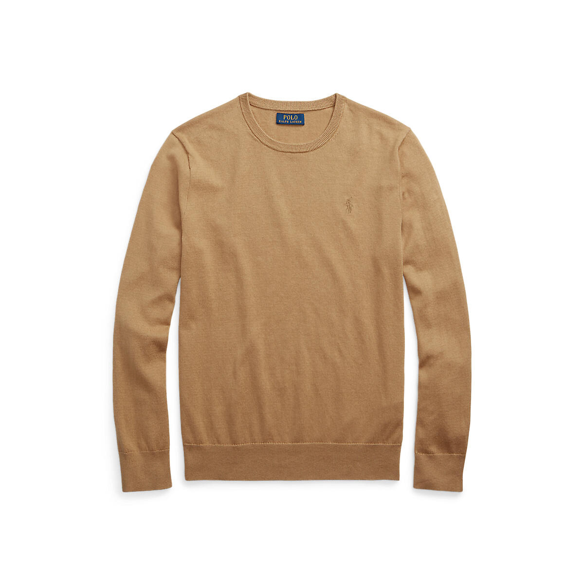 Пуловер POLO RALPH LAUREN Пуловер С круглым вырезом из хлопка и кашемира M каштановый, размер M - фото 4