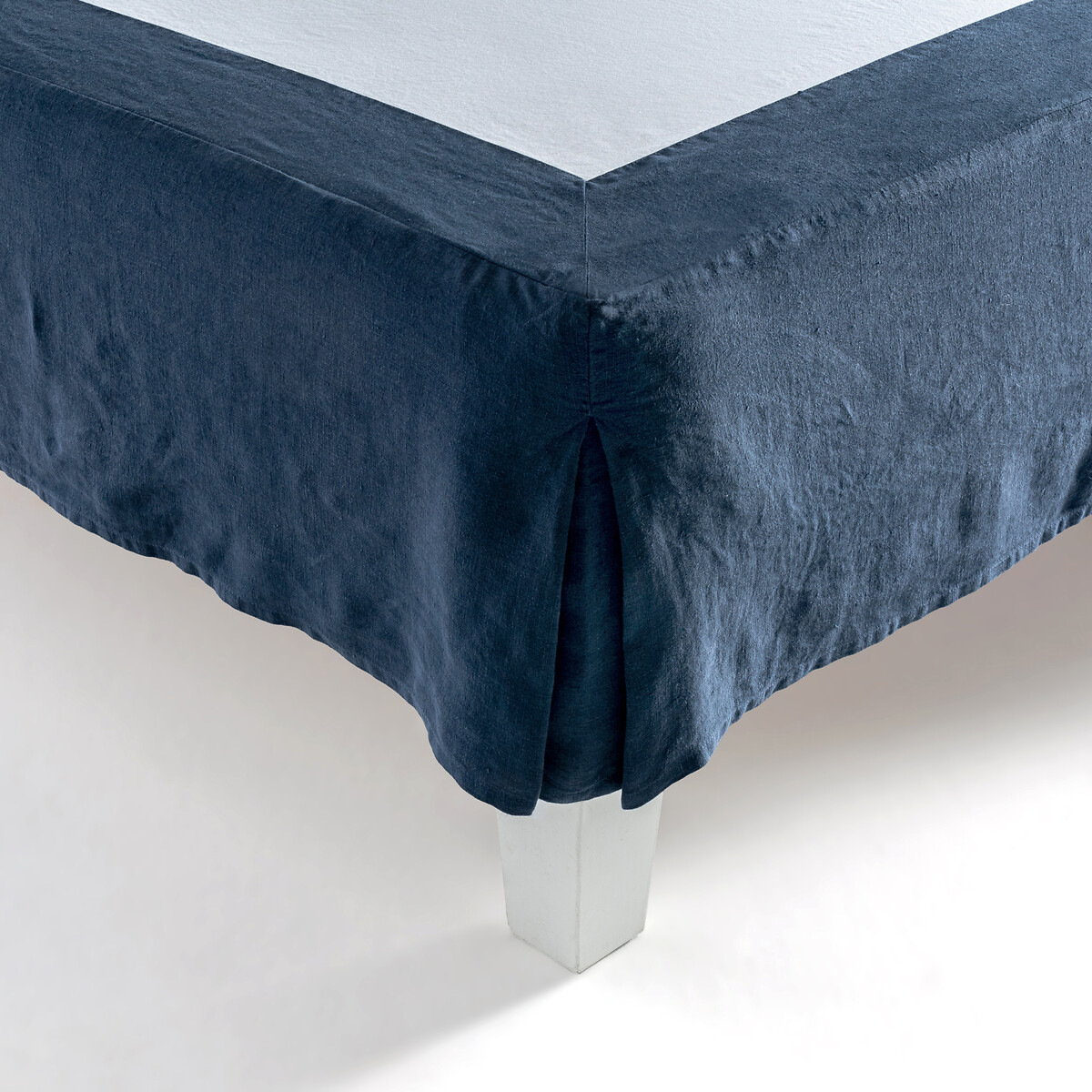 Чехол LaRedoute На кроватное основание из стиранной пеньки Lino 90 x 190 см синий, размер 90 x 190 см