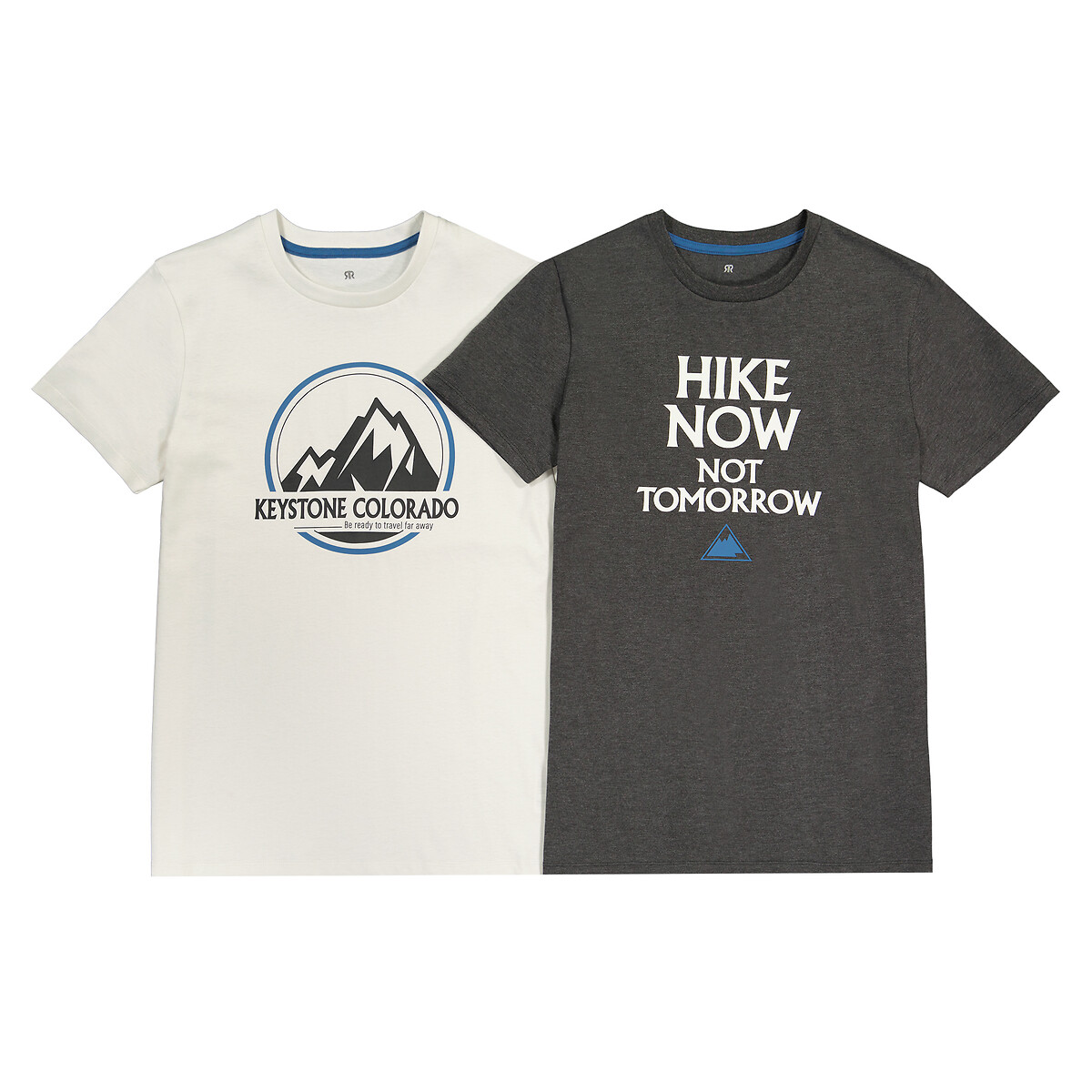 Комплект из двух футболок с LA REDOUTE COLLECTIONS Комплект из двух футболок с Короткими рукавами с принтом 10-18 лет 10 бежевый, размер 10 - фото 3