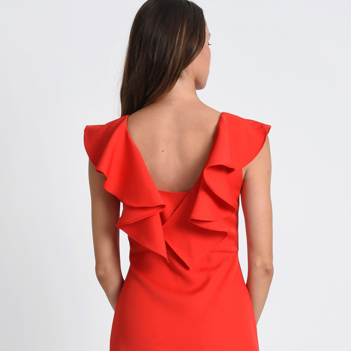 Платье Короткое с воланами на спинке XL красный LaRedoute, размер XL - фото 4