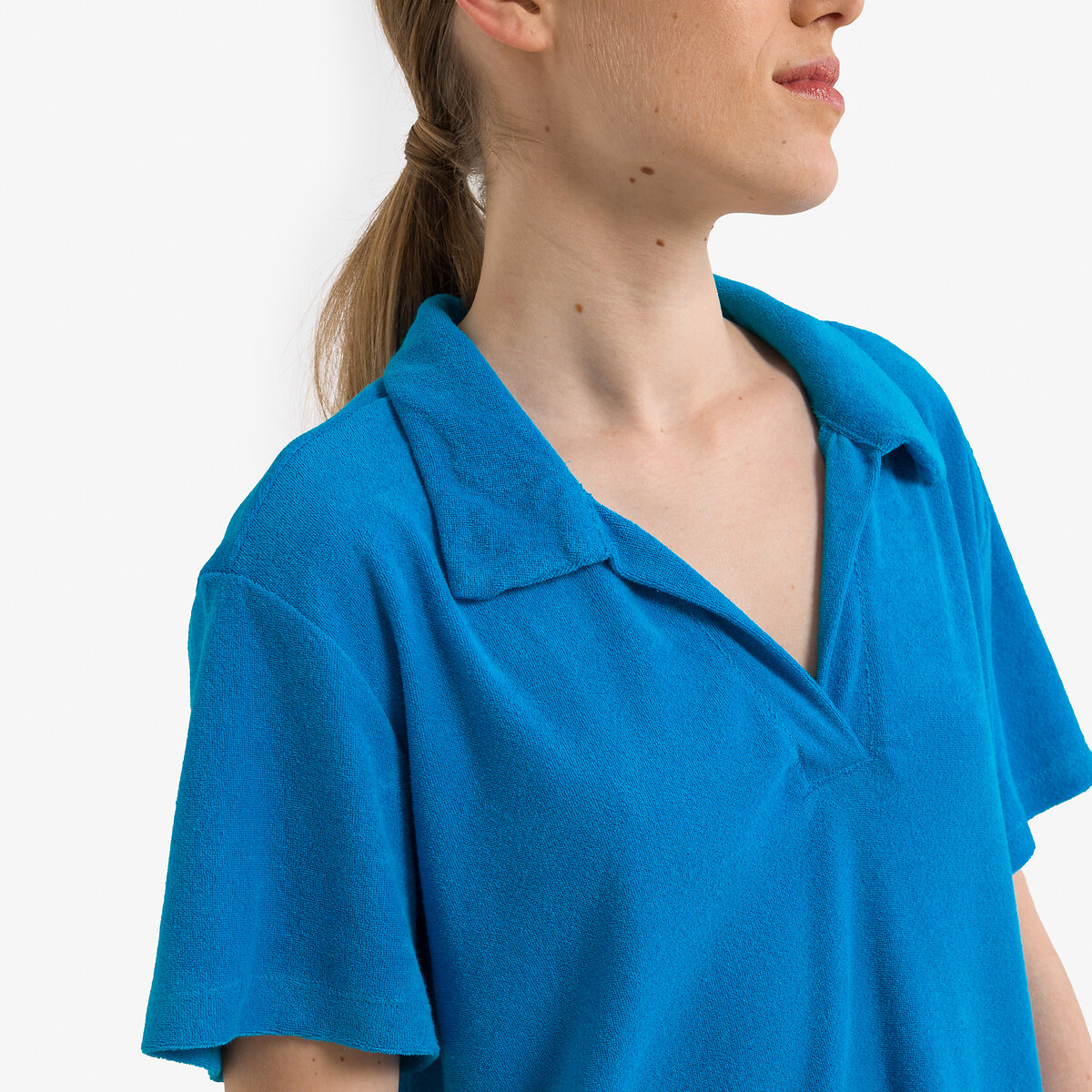 Платье-рубашка Из махрового трикотажа XS синий LaRedoute, размер XS - фото 3