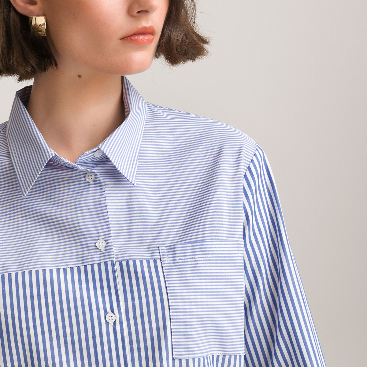 

Блузка LA REDOUTE COLLECTIONS, Синий, В полоску с длинными рукавами 38 (FR) - 44 (RUS) синий