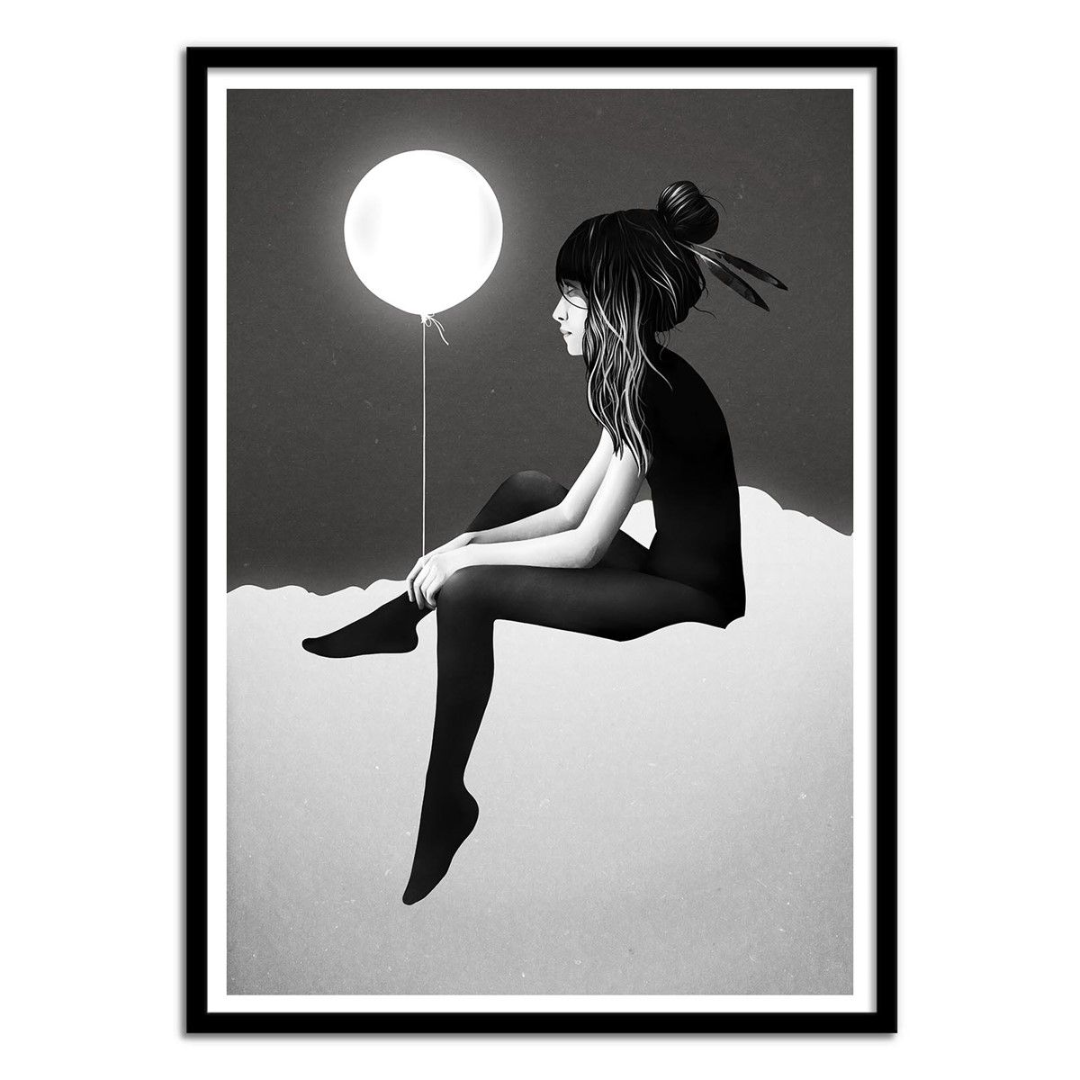 Affiche art 50x70 Girl and a Moon