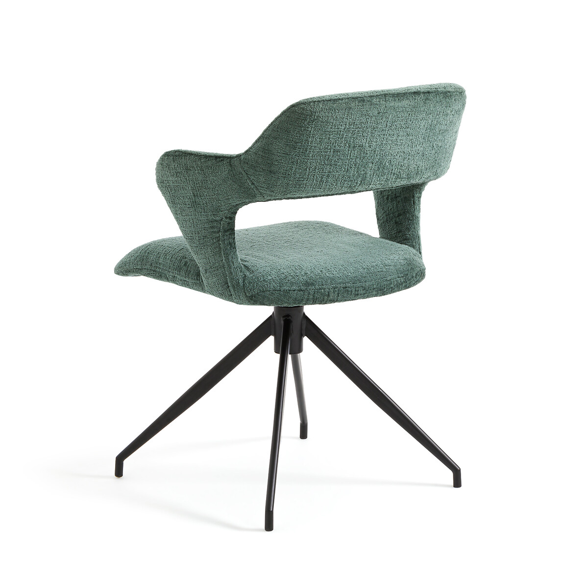 Кресло Обеденное вращающееся с эффектом синели Asyar единый размер зеленый LaRedoute - фото 3