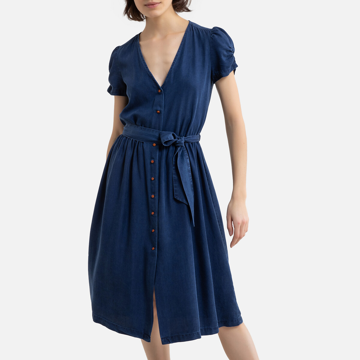 Платье SESSUN На пуговицах ROSELILI S синий, размер S - фото 1
