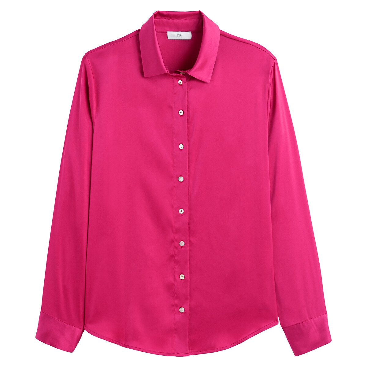 Рубашка С длинными рукавами атласная 50 (FR) - 56 (RUS) розовый LaRedoute, размер 50 (FR) - 56 (RUS) Рубашка С длинными рукавами атласная 50 (FR) - 56 (RUS) розовый - фото 5