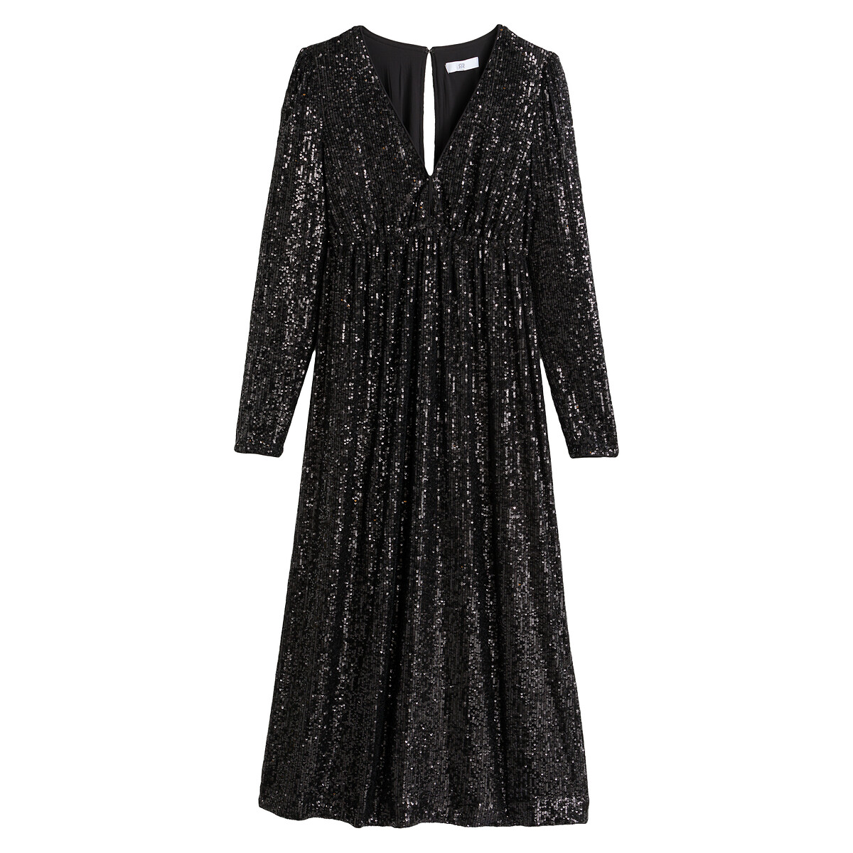 Платье LA REDOUTE COLLECTIONS Длинное с блестками длинные рукава 50 черный, размер 50 - фото 5