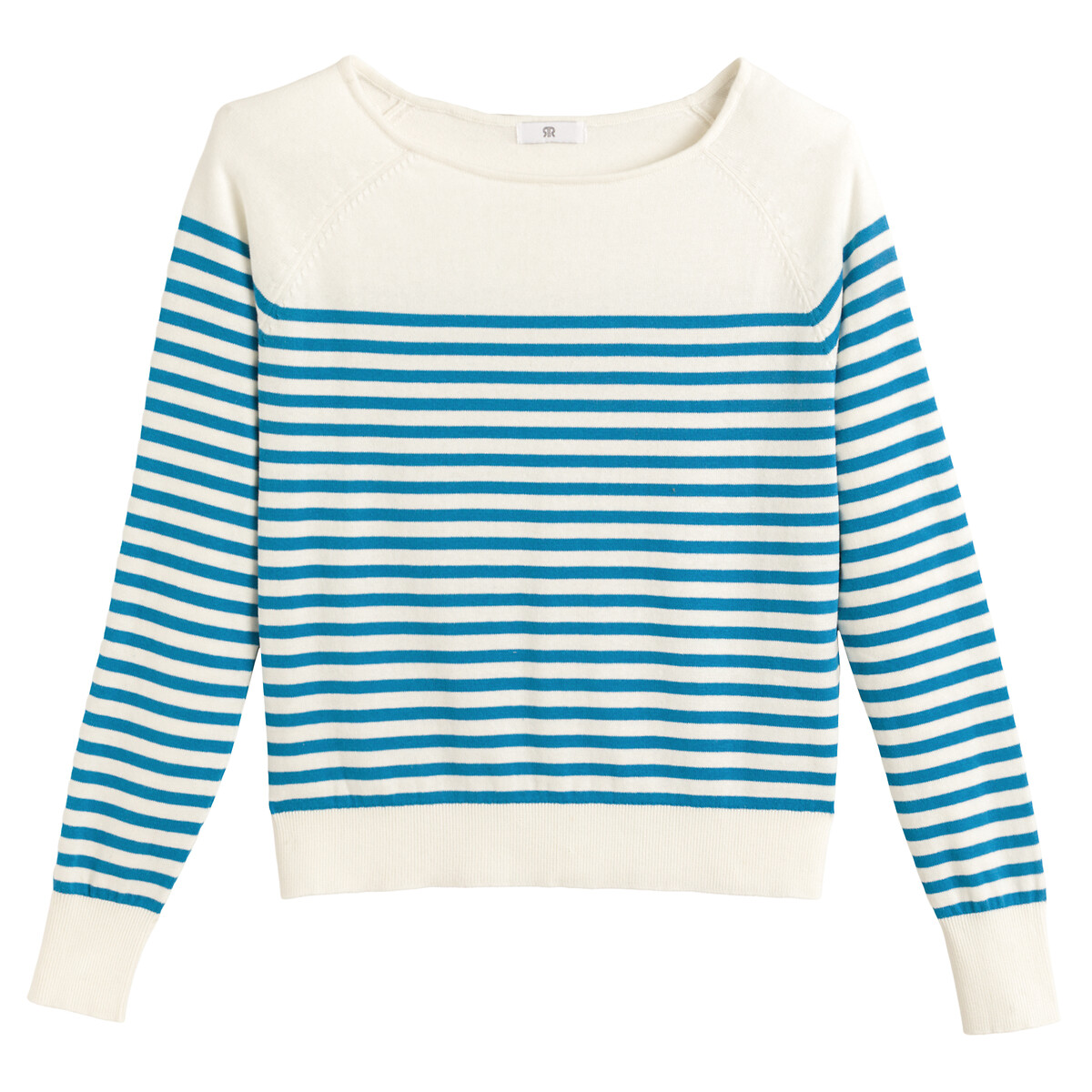 Пуловер LA REDOUTE COLLECTIONS С вырезом-лодочка из тонкого трикотажа в полоску XL синий, размер XL - фото 5