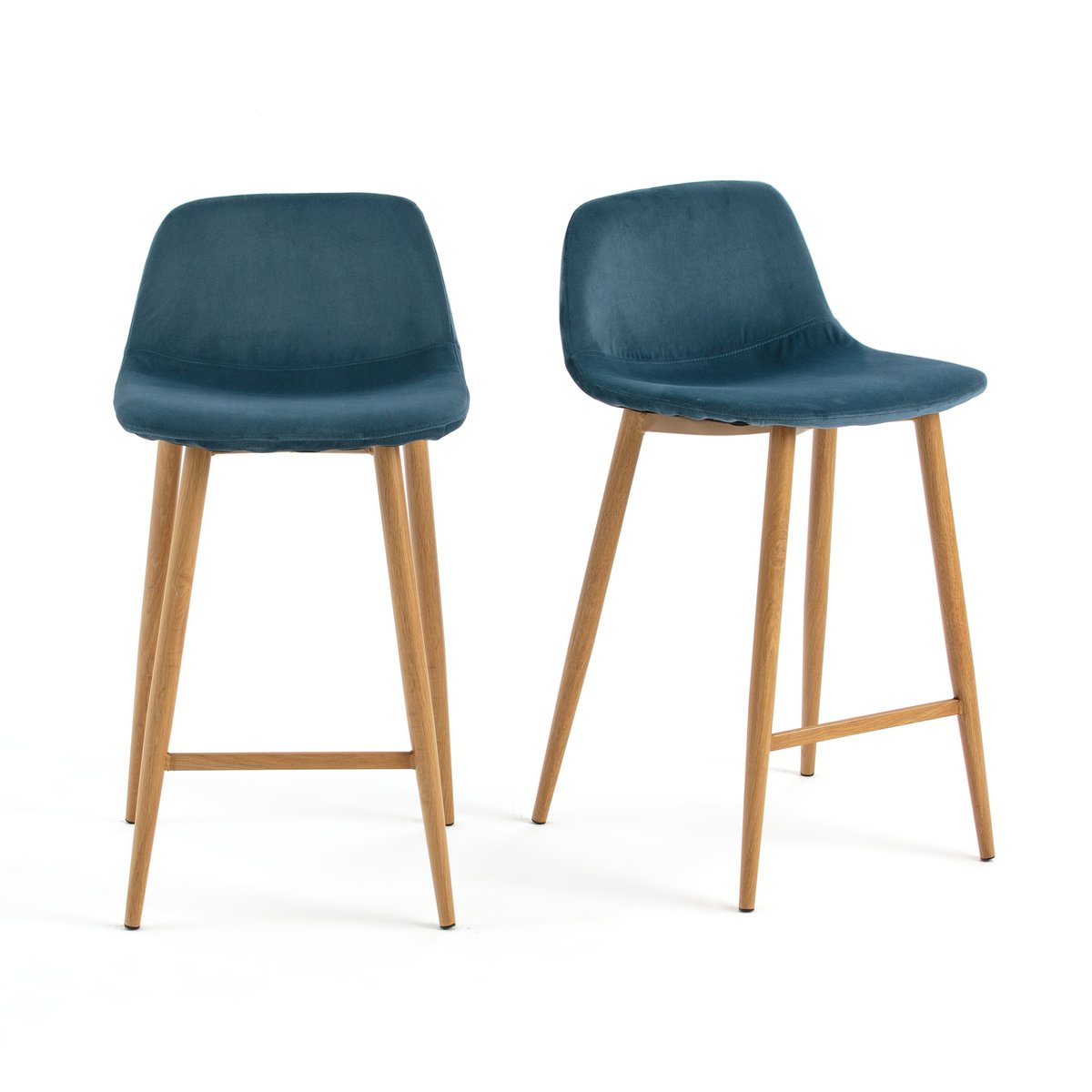 Барные стулья средней высоты комплект 2 шт Lavergne единый размер синий