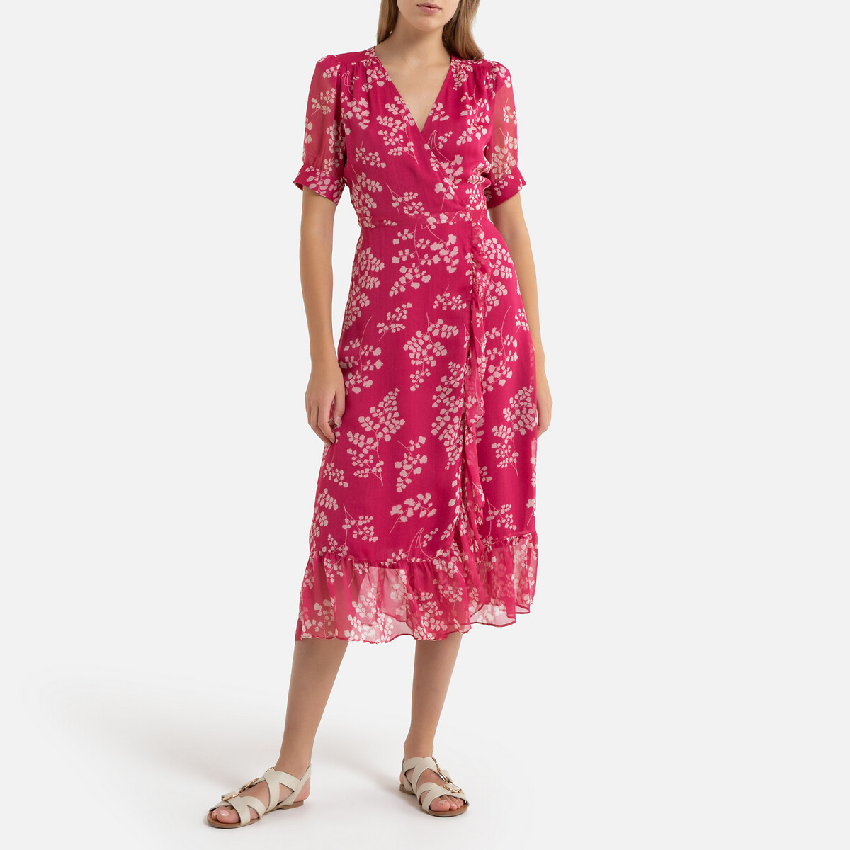 

Платье La Redoute, Красный, Из вуали с принтом AMELIA M красный