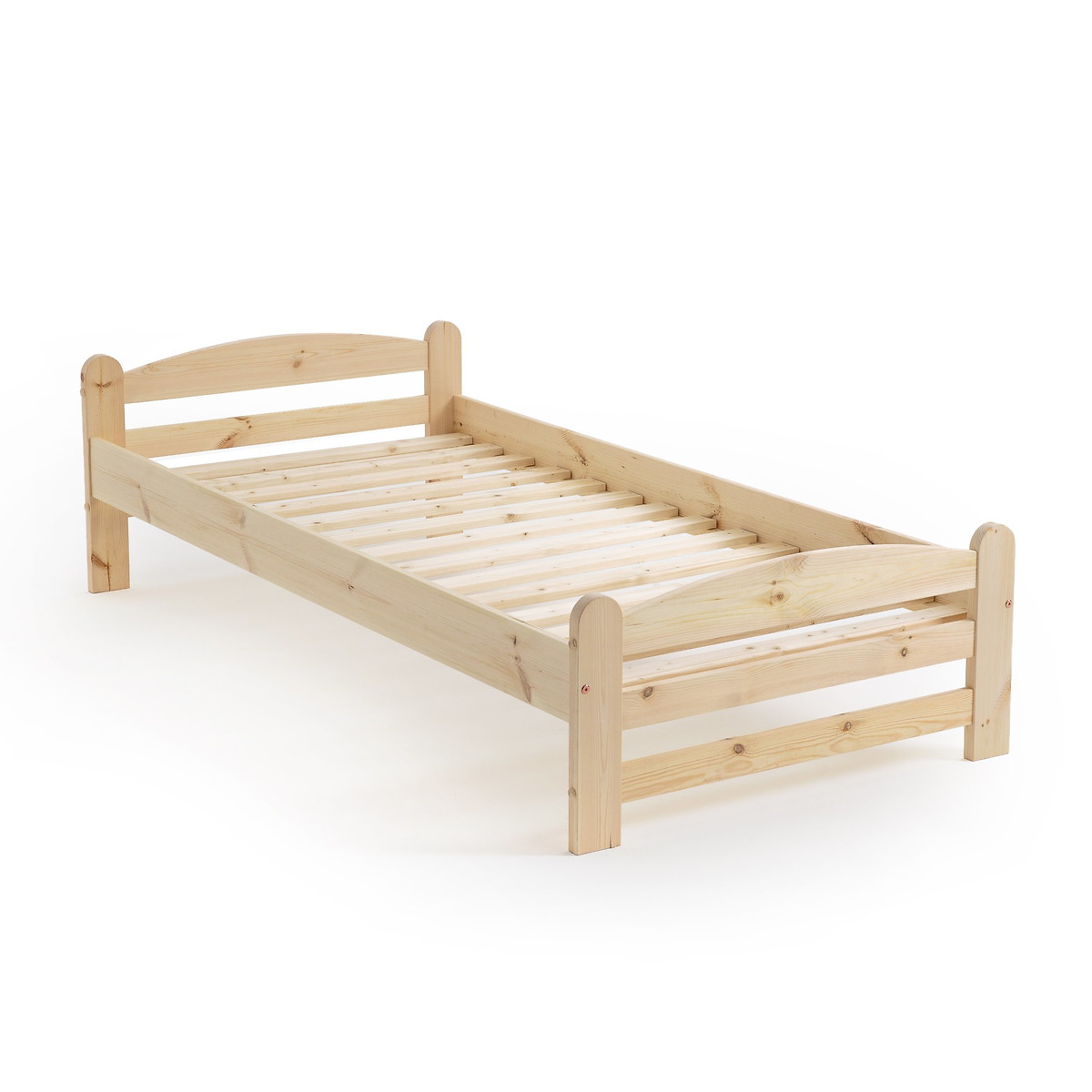 Кровать из массива сосны с кроватным основанием Loan 90 x 190 см бежевый кровать детская из массива дуба с кроватным основанием anda 90 x 190 см бежевый