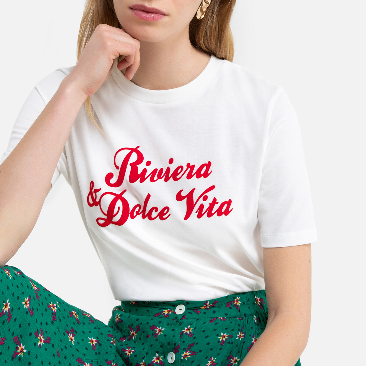 

Футболка La Redoute, Белый, С круглым вырезом L белый