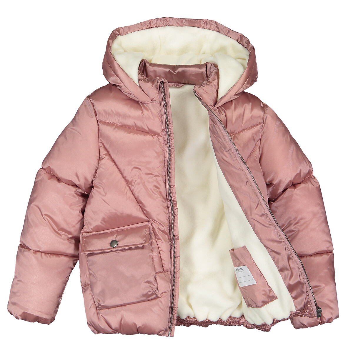 Куртка LaRedoute Стеганая с капюшоном подкладка из микрофлиса 3-12 лет 4 года - 102 см розовый, размер 4 года - 102 см - фото 4
