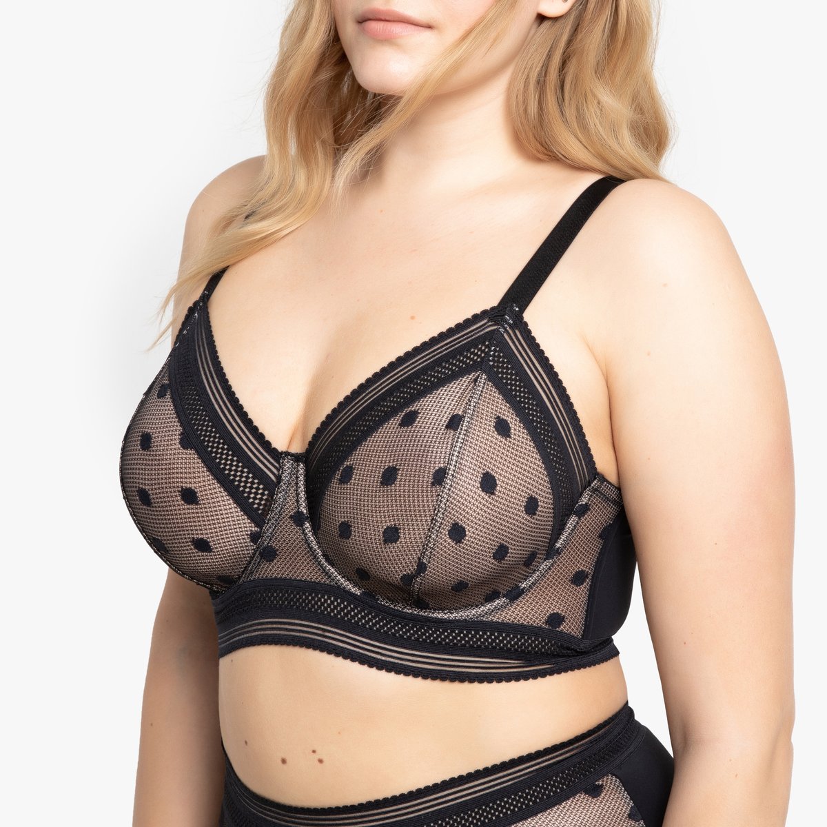 

Бюстгальтер-бюстье La Redoute, Черный, Из кружева и микрофибры F черный