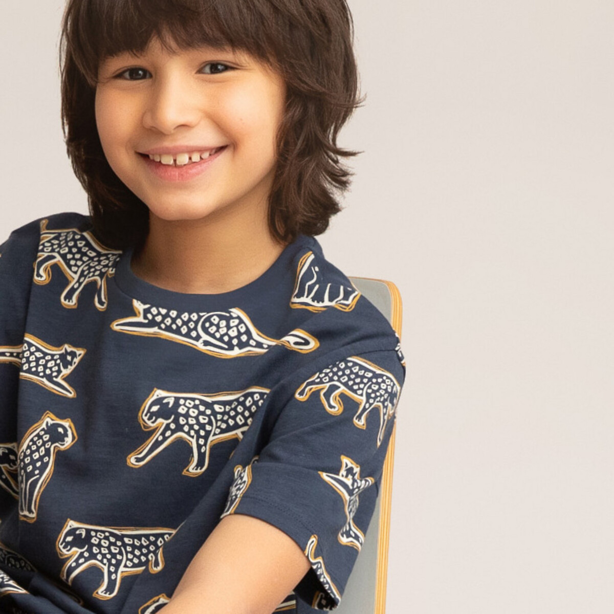 Collections T-shirt com gola redonda, estampado animal, 3-12 anos