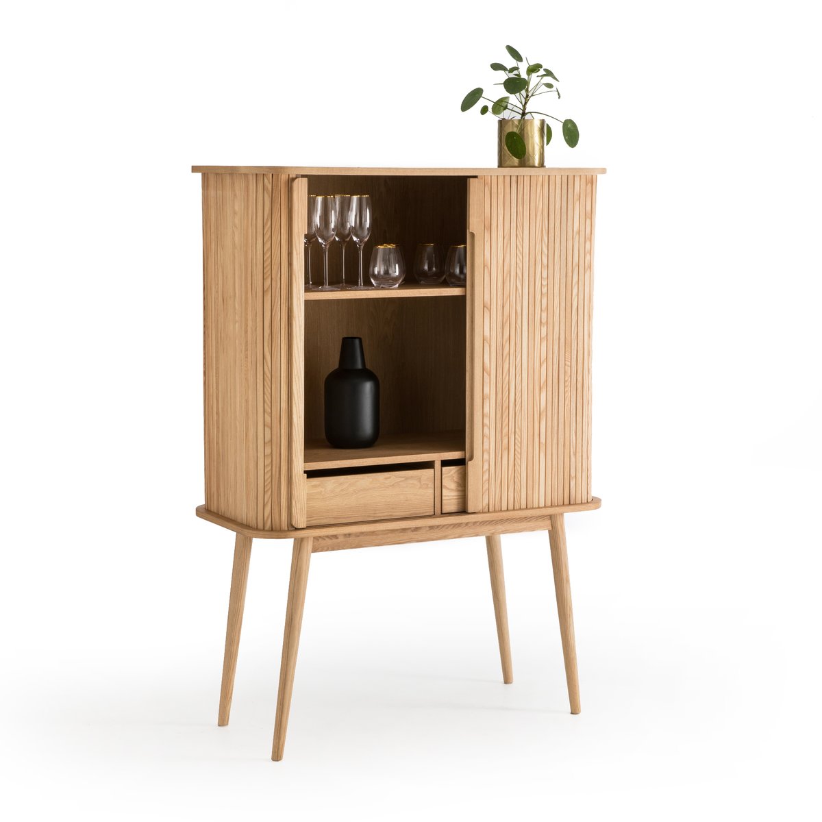 LA REDOUTE INTERIEURS Aparador con 2 puertas deslizantes WAPONG BEIGE talla única