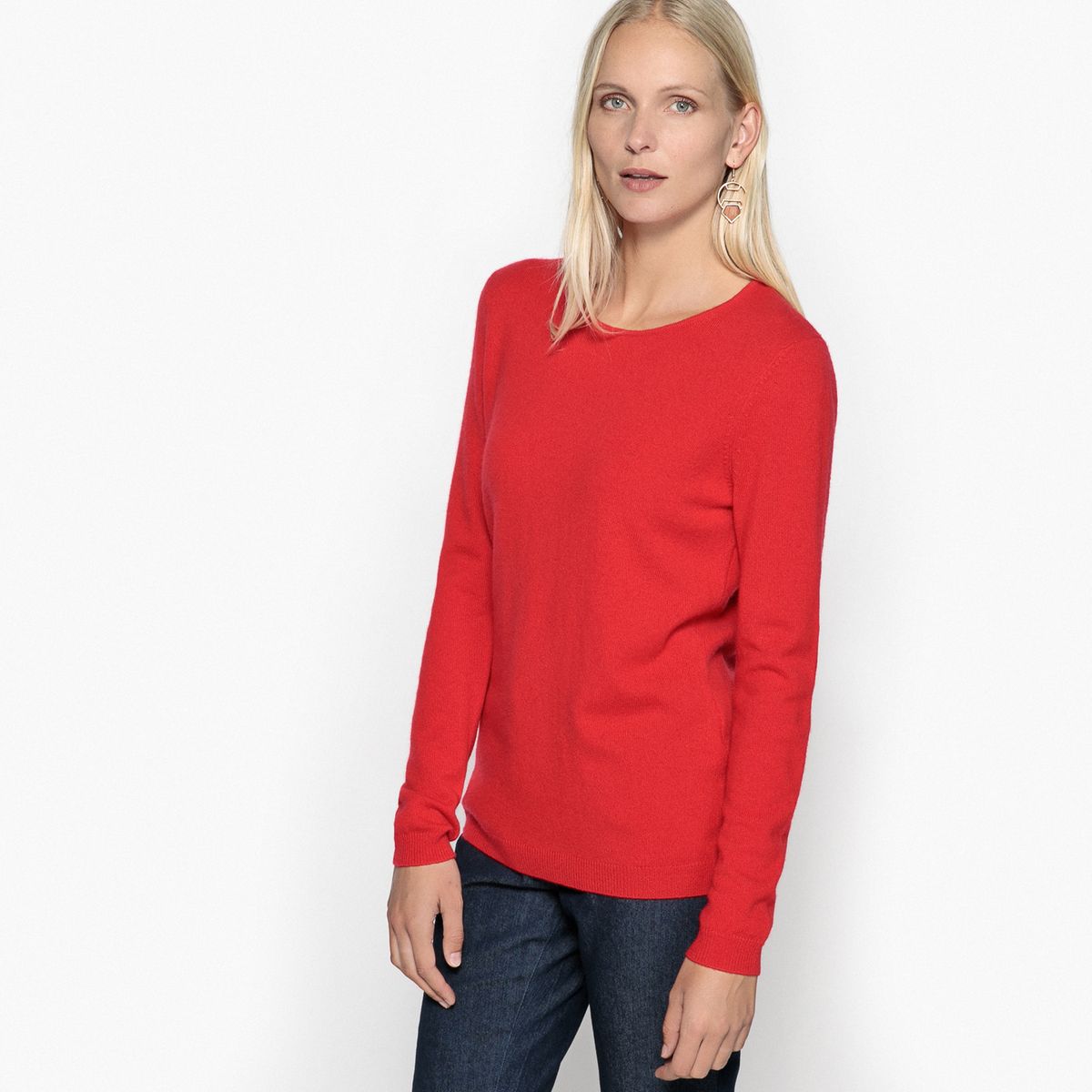 Pull col rond, pur cachemire