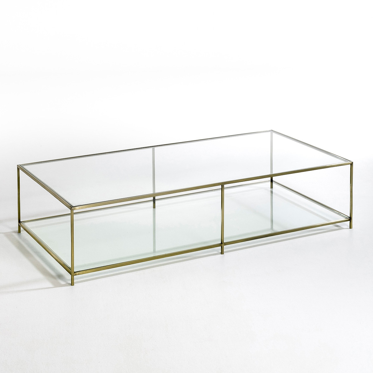 Прямоугольный Журнальный столик из закаленного стекла Sybil единый размер золотистый