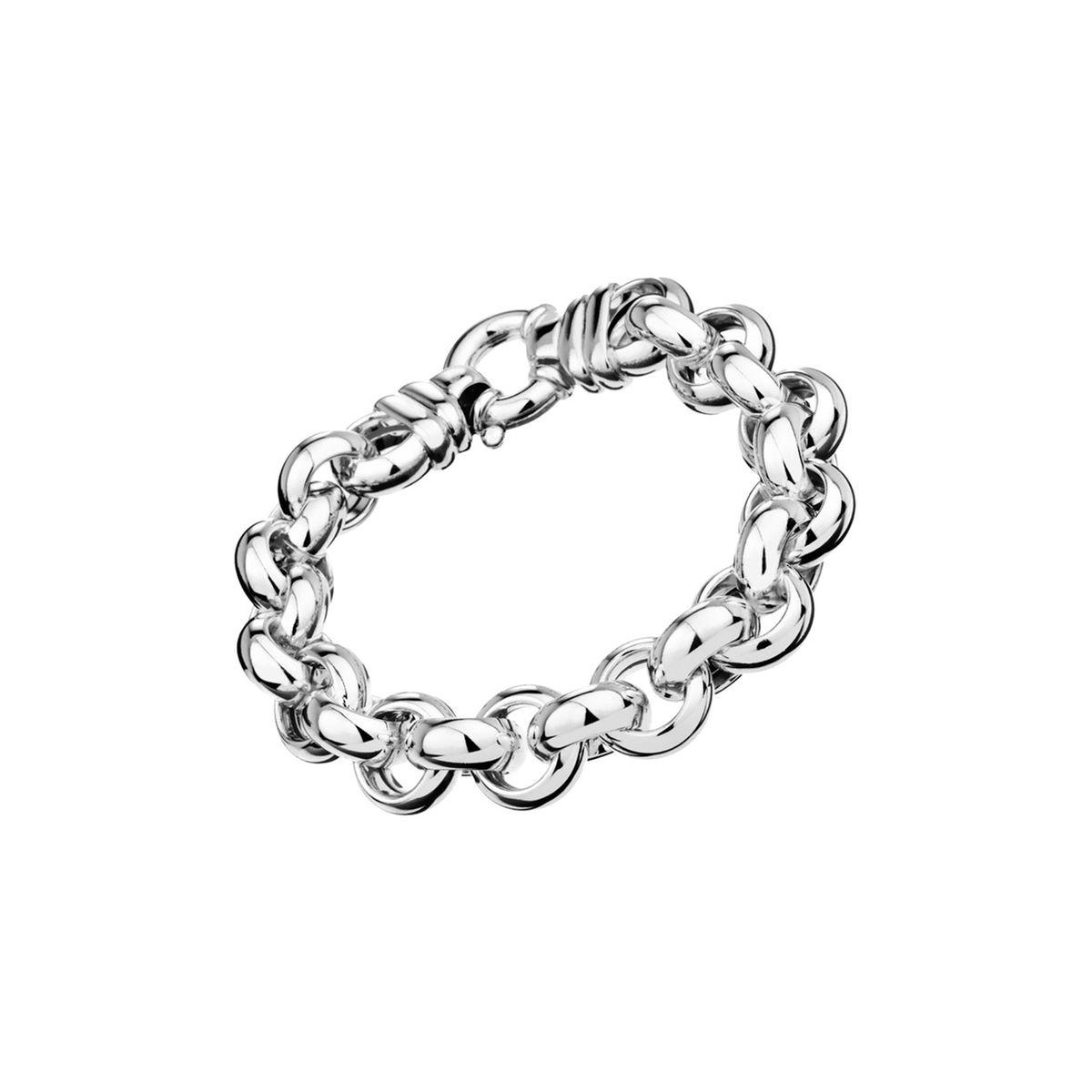 Bracelet chaîne maille jaseron en argent 925, 56g