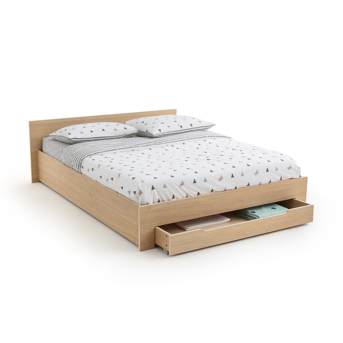 Кровать La Redoute С каркасом для матраса и выдвижным ящиком CRAWLEY 160 x 200 см каштановый, размер 160 x 200 см - фото 3