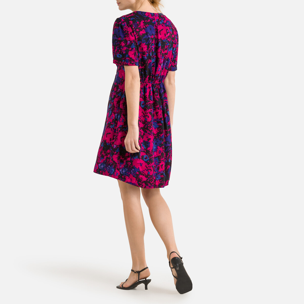 Платье PIECES С запахом короткое с принтом XL розовый, размер XL - фото 4