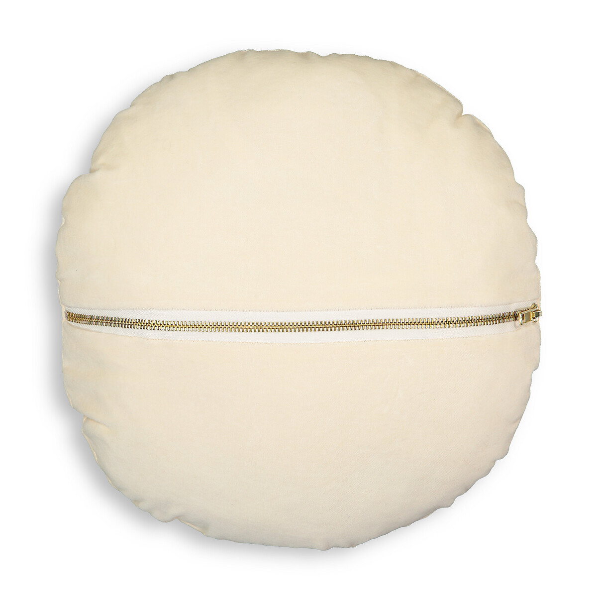 Круглая LaRedoute Вельветовая подушка  Velvet диаметр 35 см белый, размер диаметр 35 см - фото 1
