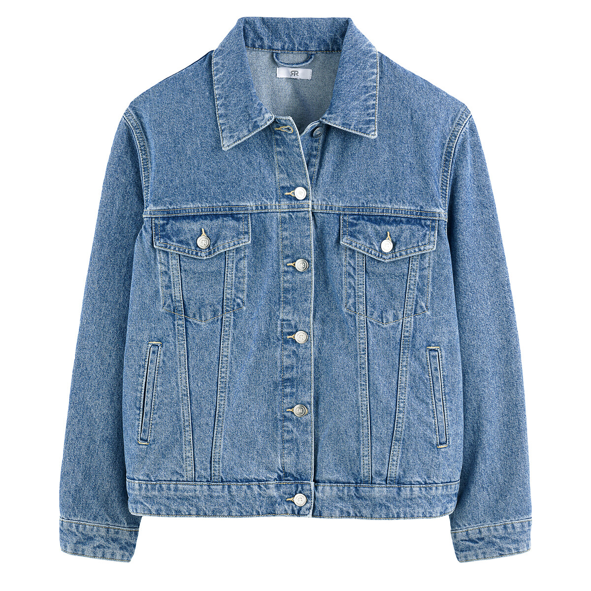 Куртка Из джинсовой ткани широкого покроя 44 (FR) - 50 (RUS) синий LaRedoute, размер 44 (FR) - 50 (RUS) Куртка Из джинсовой ткани широкого покроя 44 (FR) - 50 (RUS) синий - фото 5